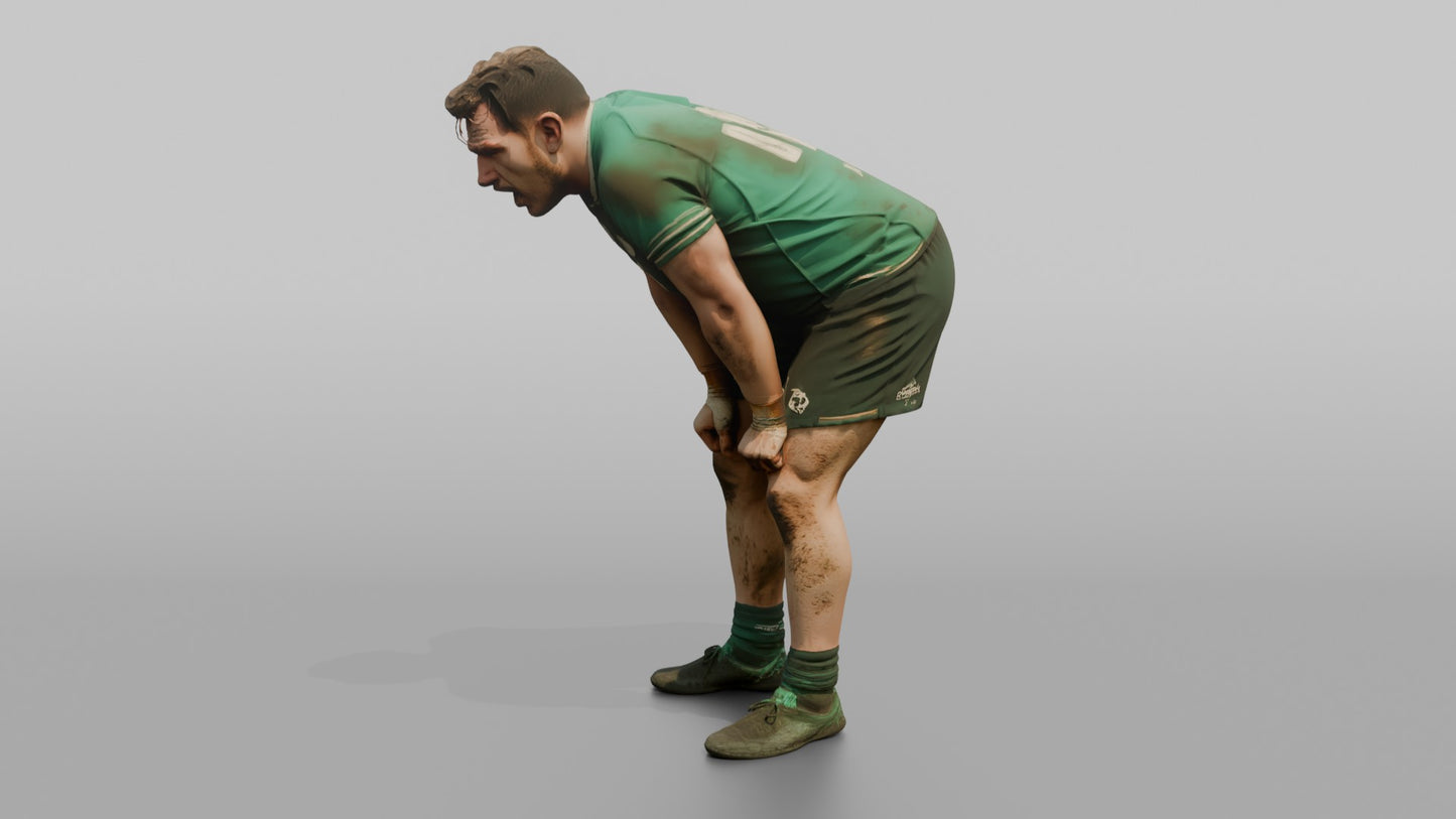 Irish Forward Catching His Breath Post-Match