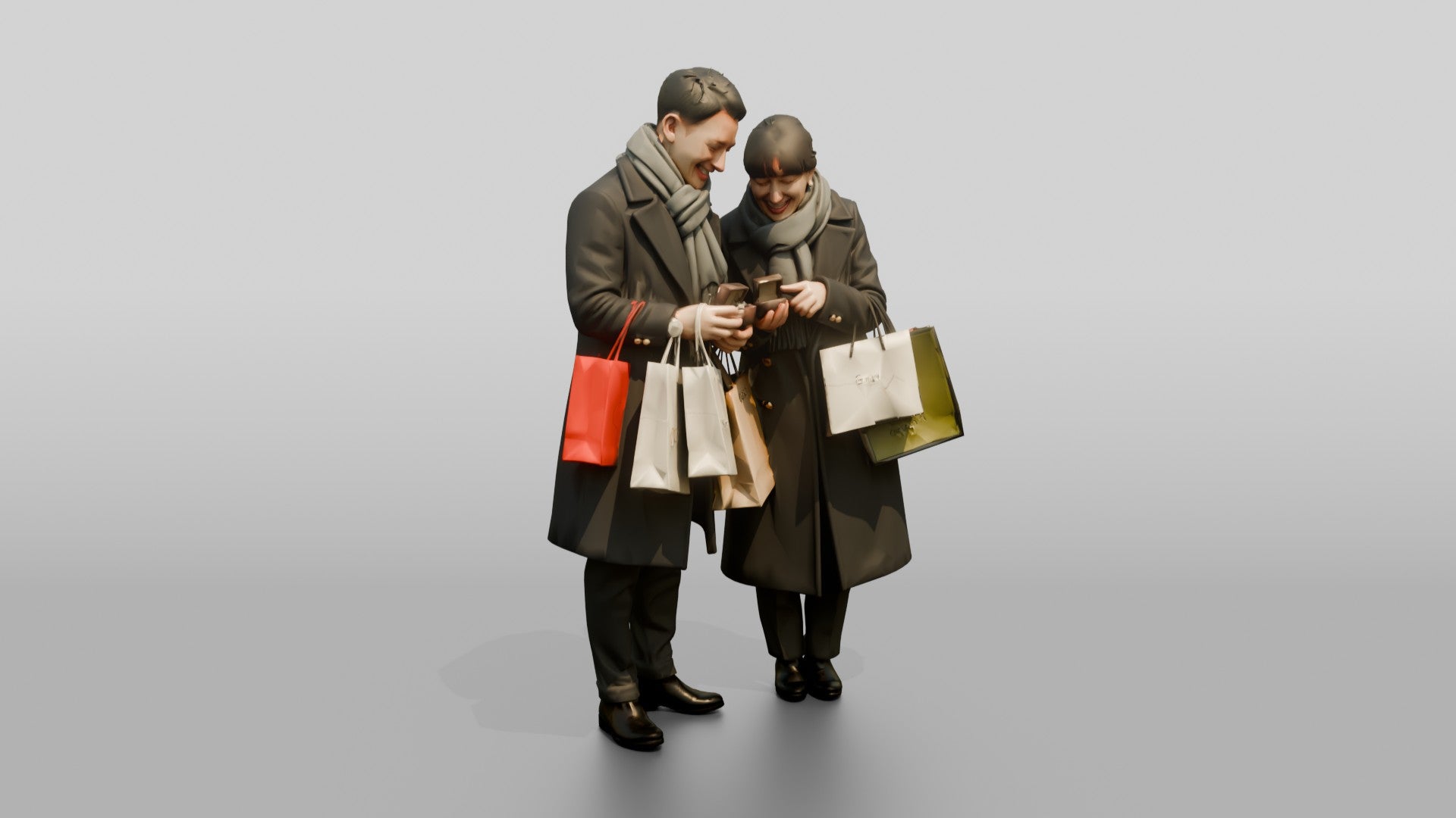 Couple Comparing Jewelry After Shopping