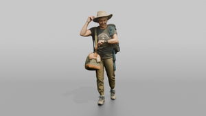 Traveler Adjusting Her Sun Hat - 3D character model, view 1