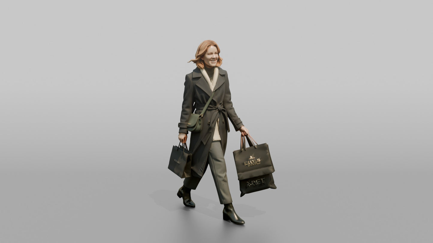 Scandinavian Woman Walking in a Tailored Wool Coat