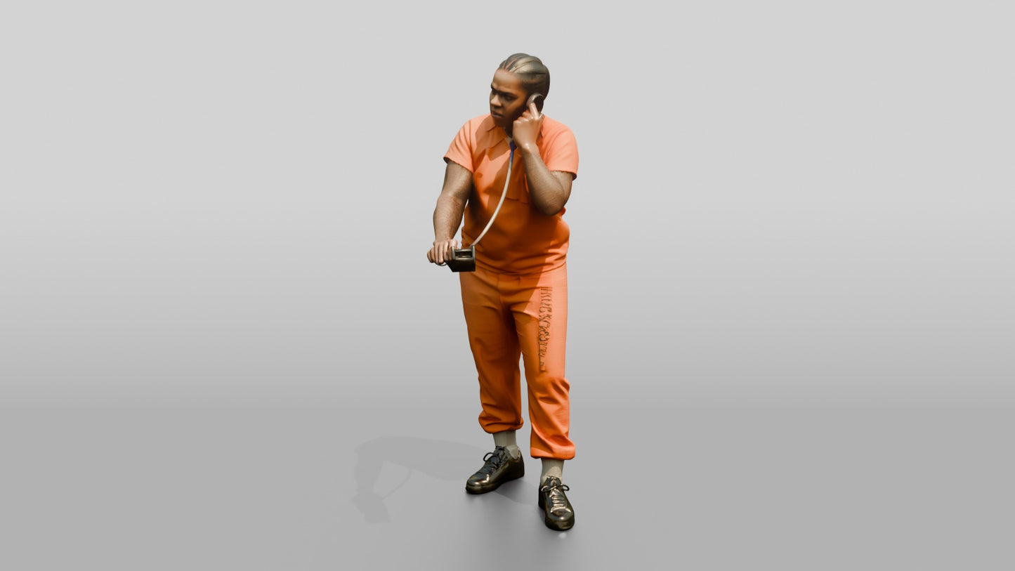 Black Female Prisoner in an Orange Jumpsuit