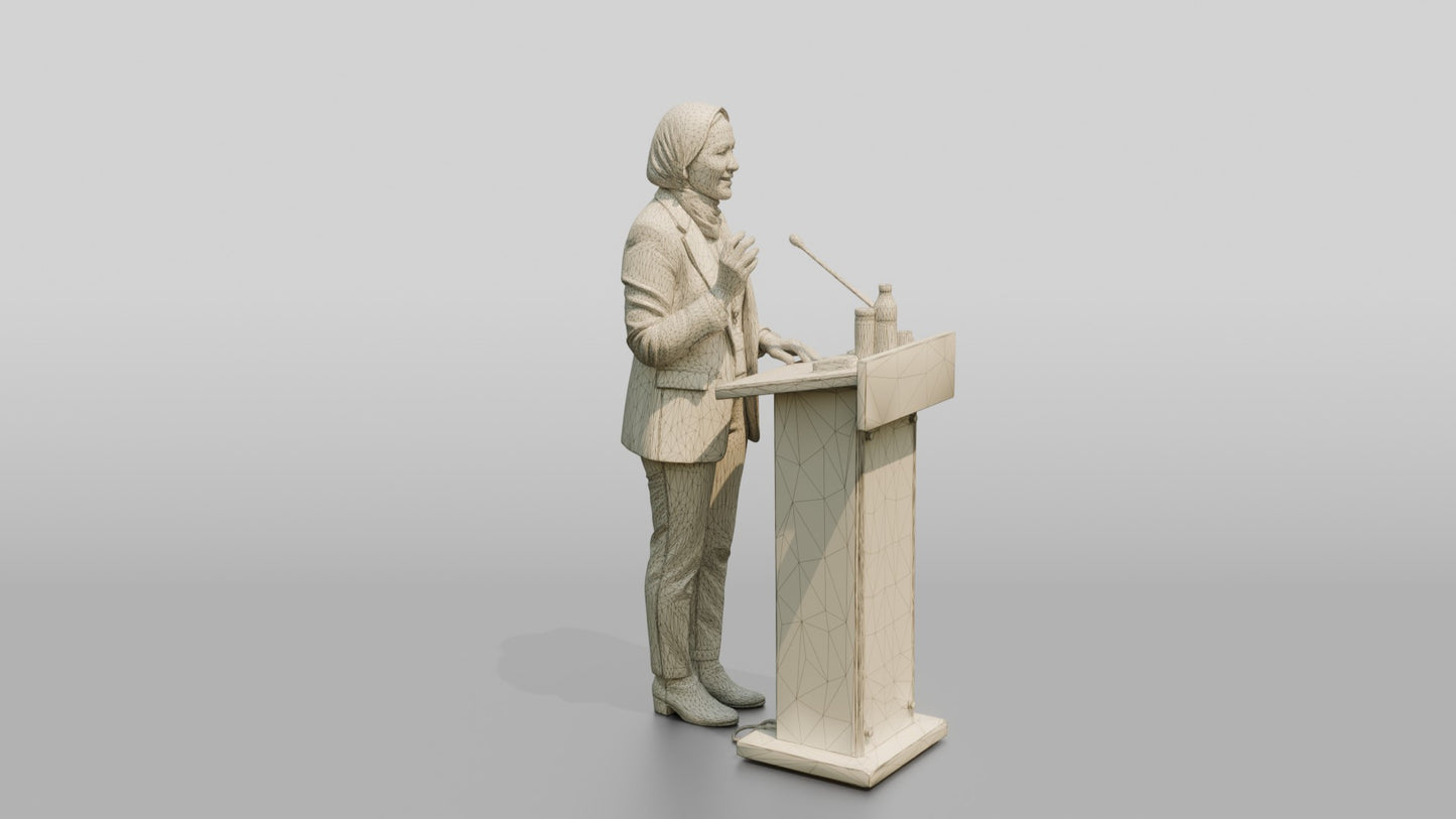 Woman Presenting at a Podium