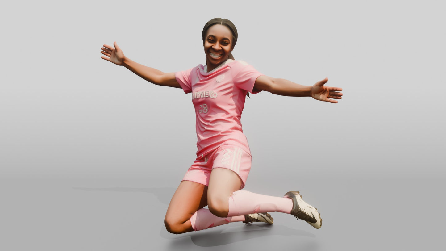 Soccer Player One-Knee Slide Celebration