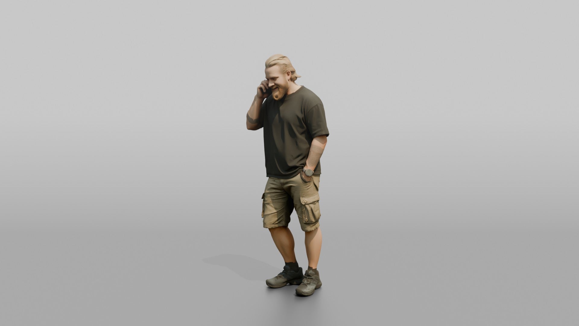 Scandinavian Man Talking on His Phone