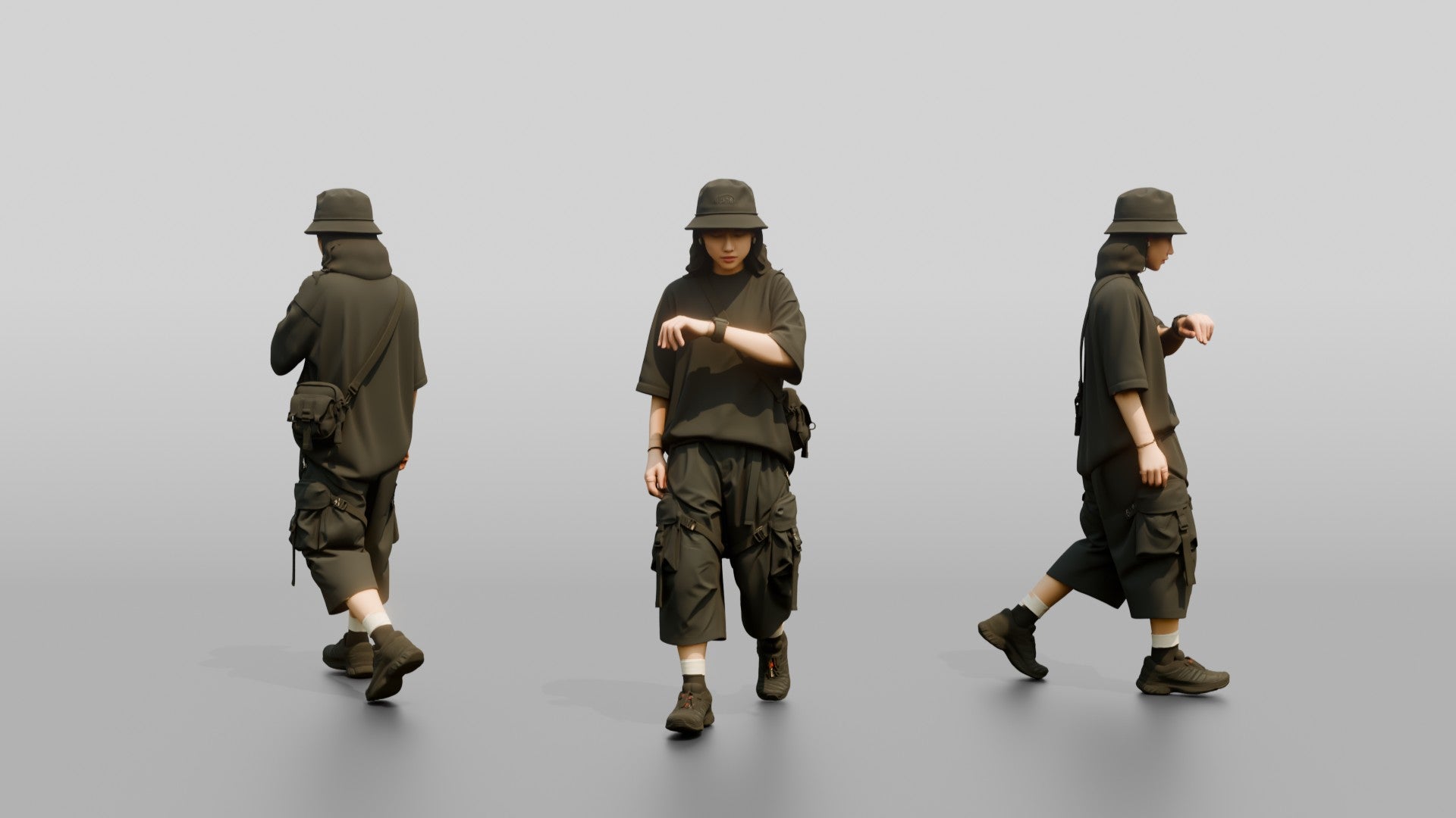 Streetwear Woman Checking Her Watch