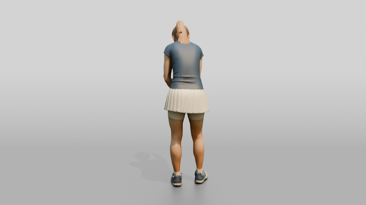 Female Tennis Player with Head Down in Defeat