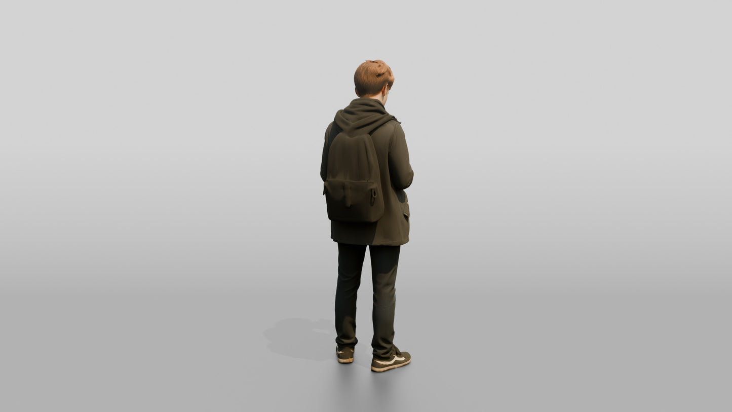 White Teen Boy Checking Map on Phone