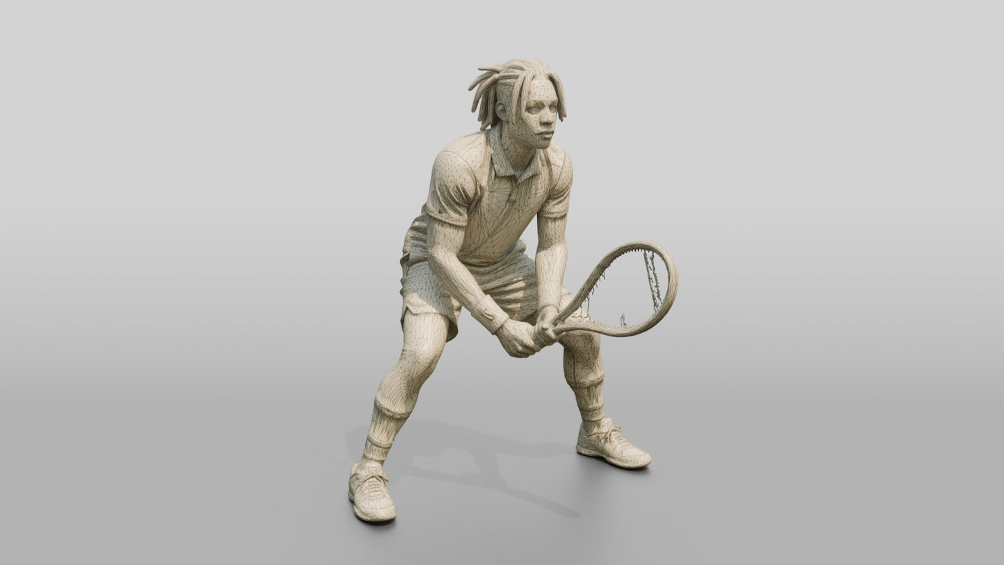 Male Tennis Player Ready to Return a Serve