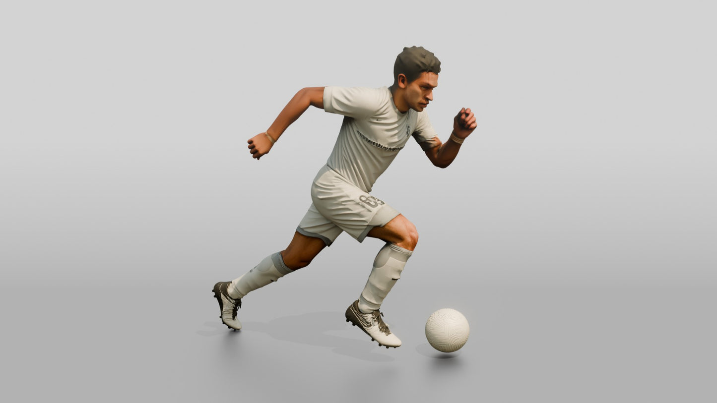Soccer Player Sprinting for the Ball