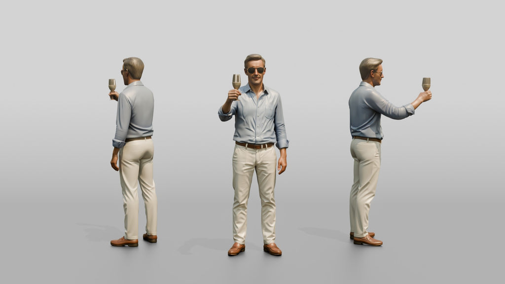 Relaxed Man with a Sunset Drink
