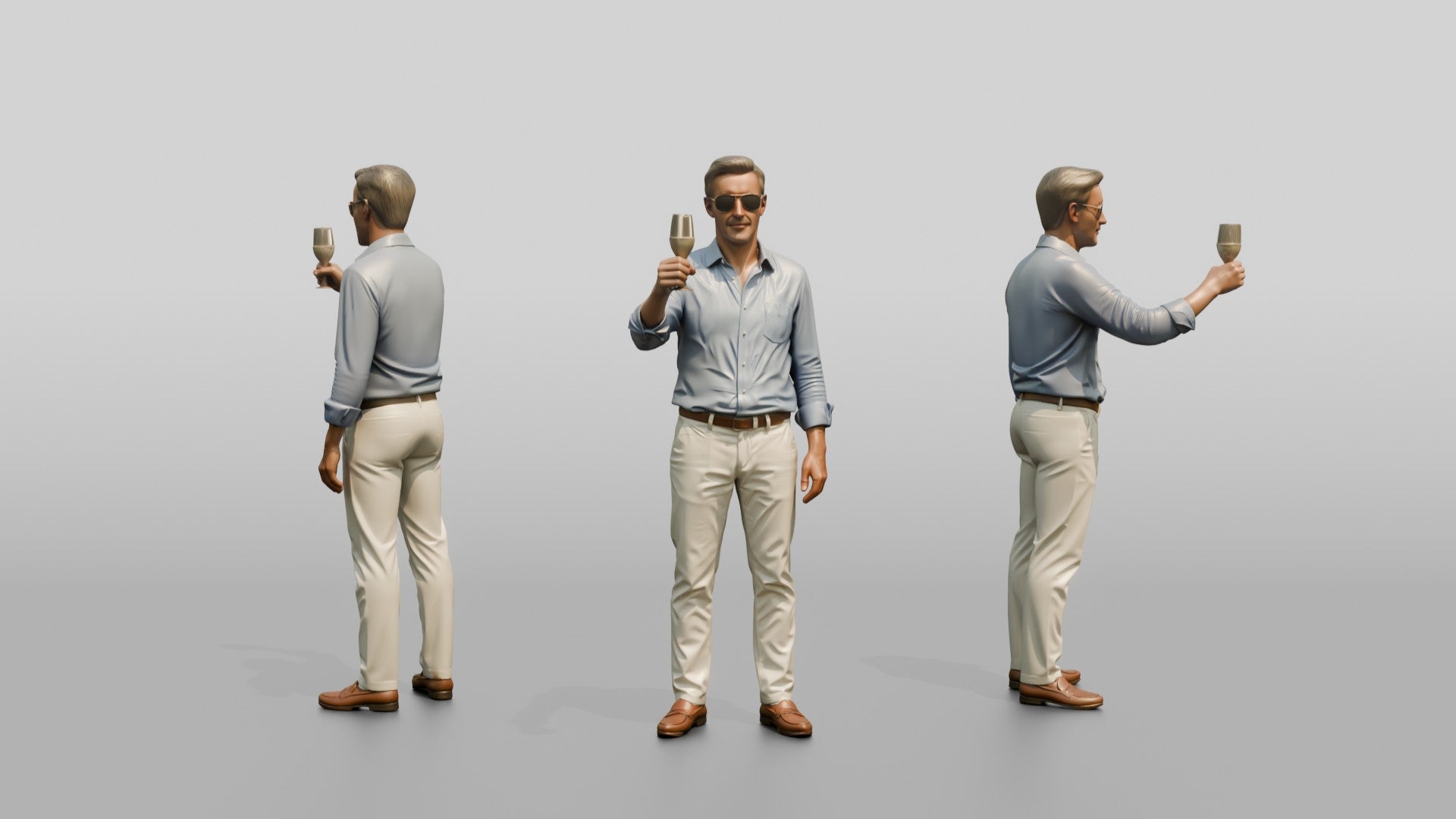 Relaxed Man with a Sunset Drink