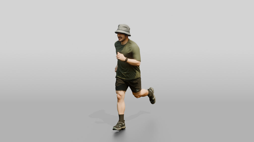 Man Swinging Arms in Beach Jog