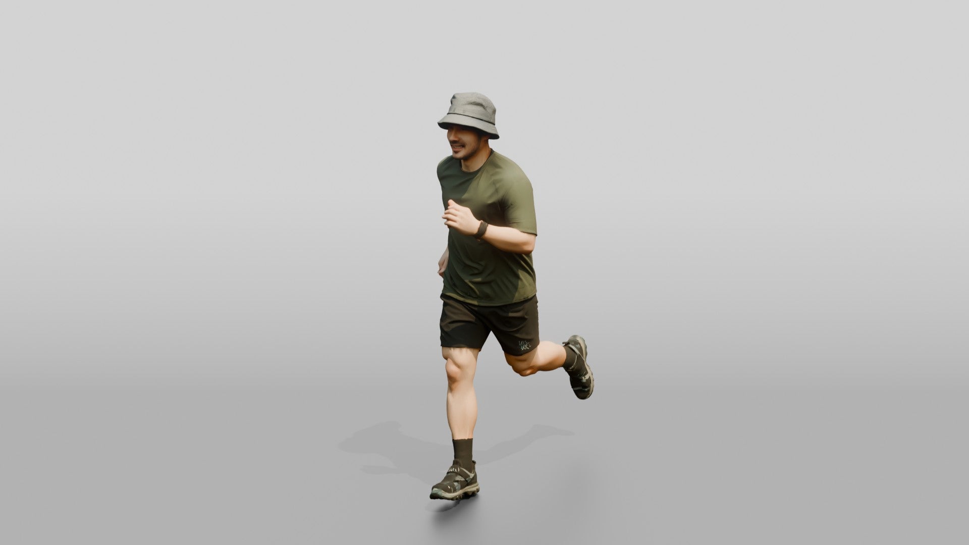 Man Swinging Arms in Beach Jog
