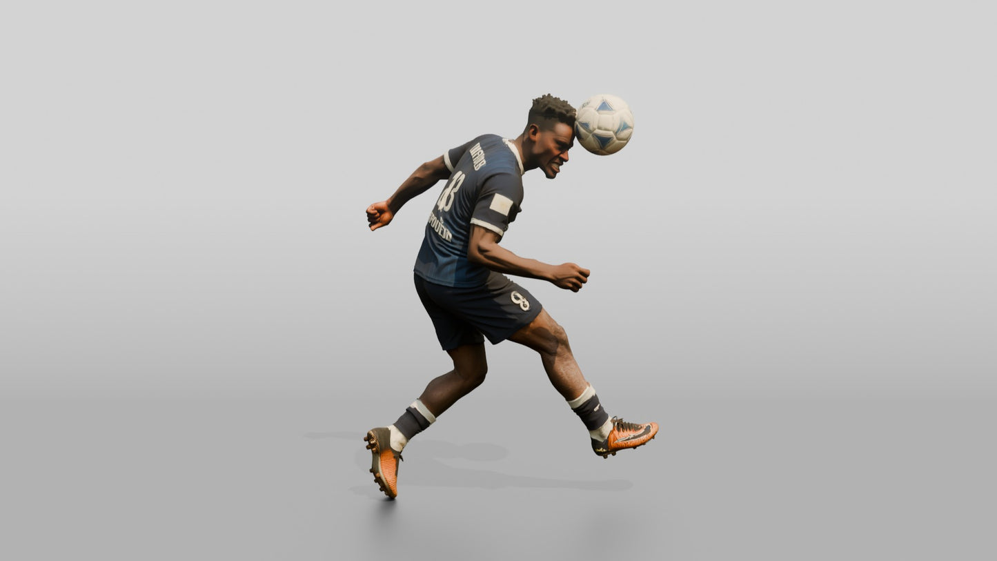 Soccer Player Powerful Header