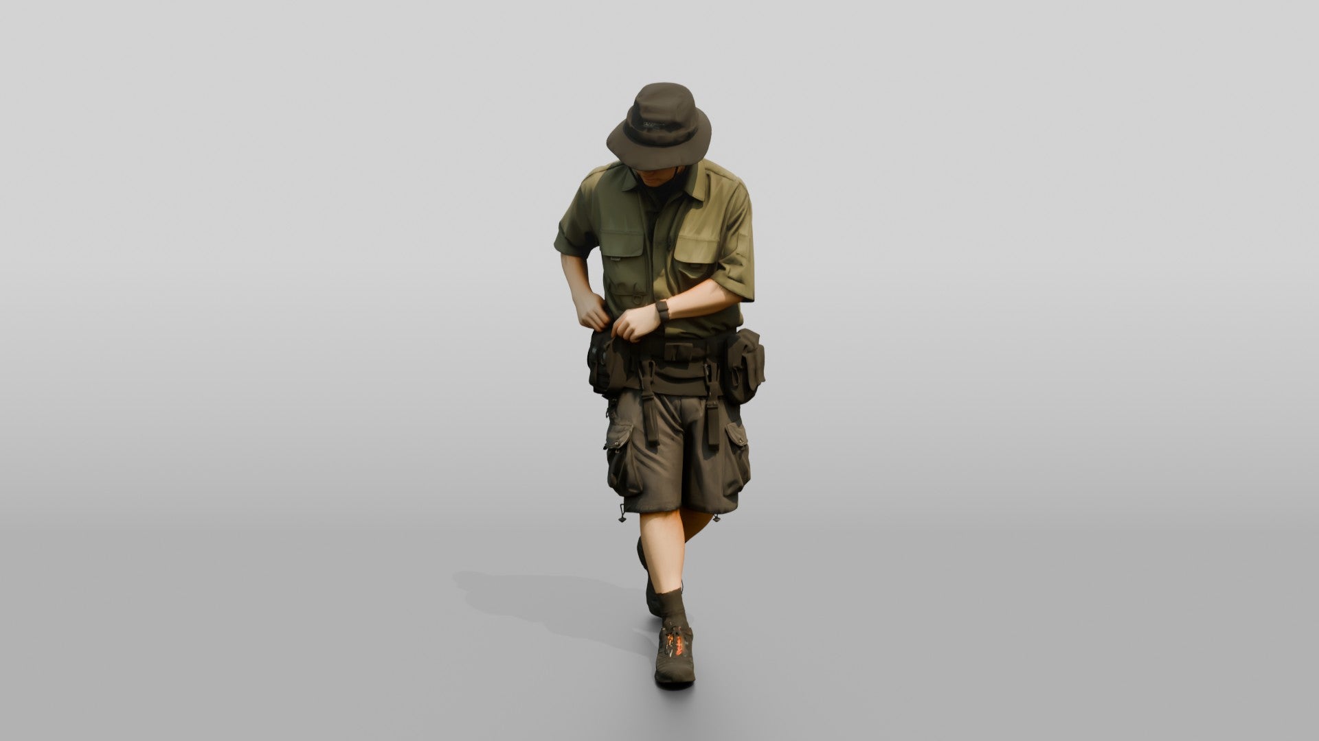 Techwear Man Fastening Belt Pouches