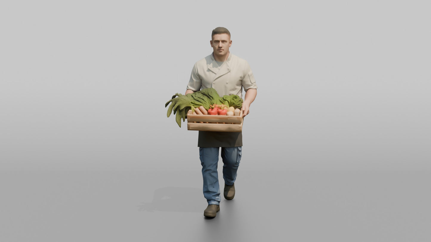 Ship's Cook Carrying Fresh Vegetables to the Galley