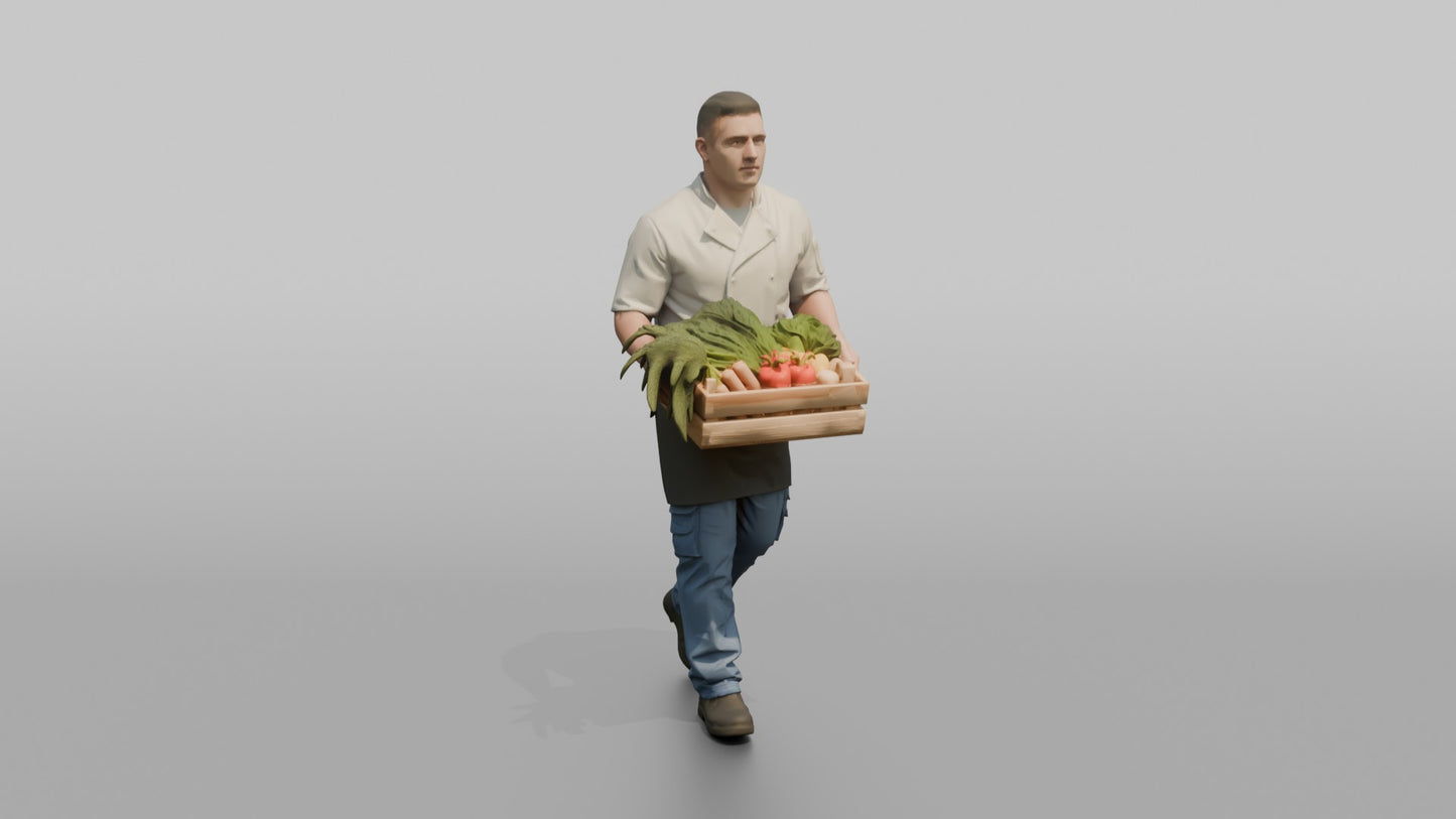 Ship's Cook Carrying Fresh Vegetables to the Galley