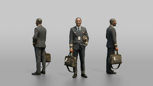 Hispanic Flight Attendant Holding a Plush Toy