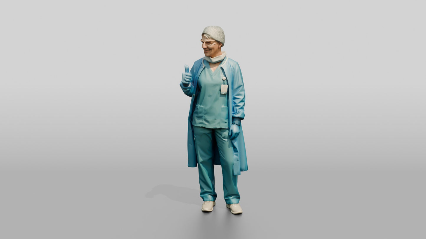 Older White Woman Doctor Giving Thumbs Up