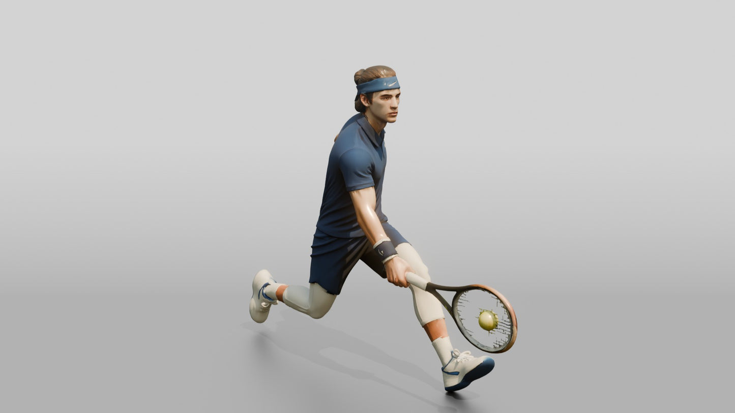 Male Tennis Player Twisting into a Backhand Slice