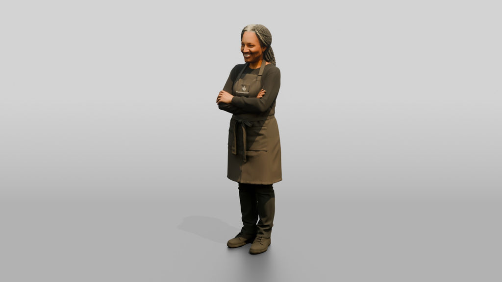 Senior Black Woman Barista Smiling Warmly