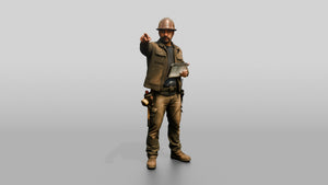 Construction Worker Man 80 - 3D character model, view 1