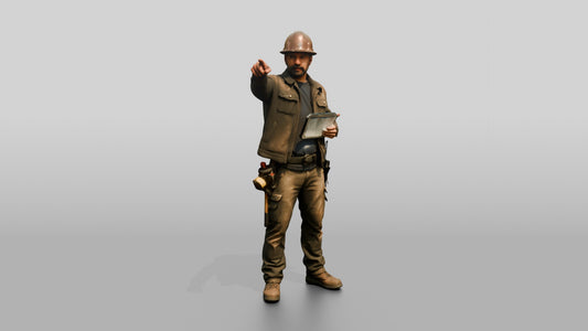 Construction Worker Man 80 - 3D character model, view 1