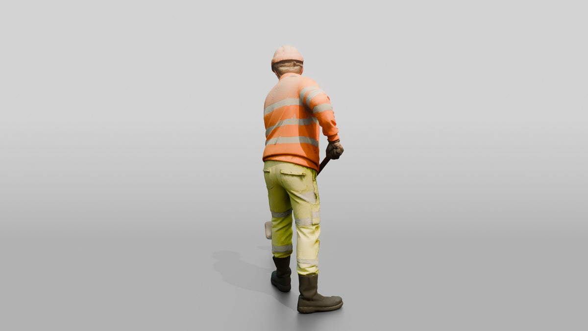 Construction Worker Man 47 - 3D character model, view 3