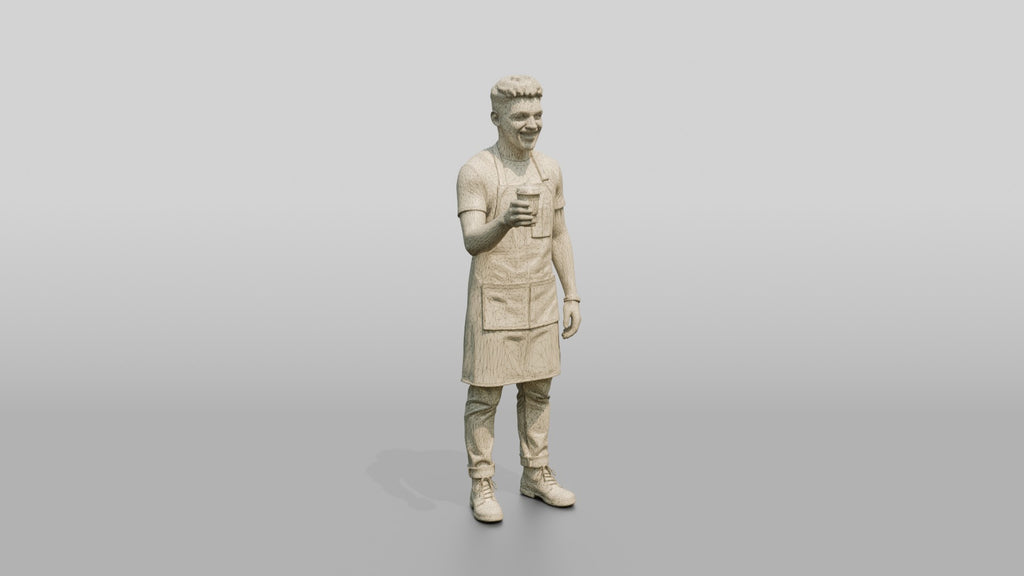 Hispanic Barista Holding Coffee Cup