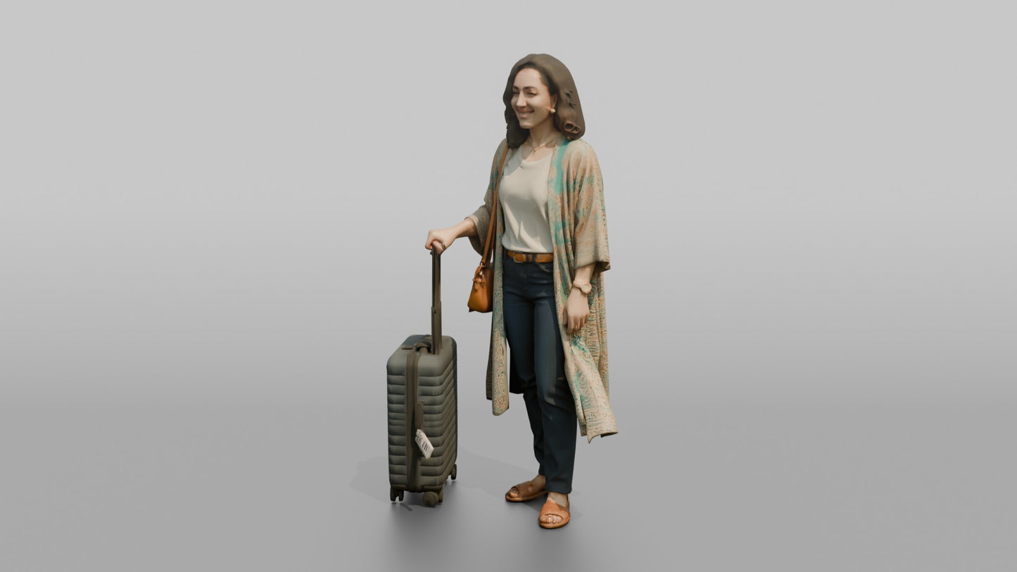 Vacationer Wearing Chic Summer Kimono Cardigan