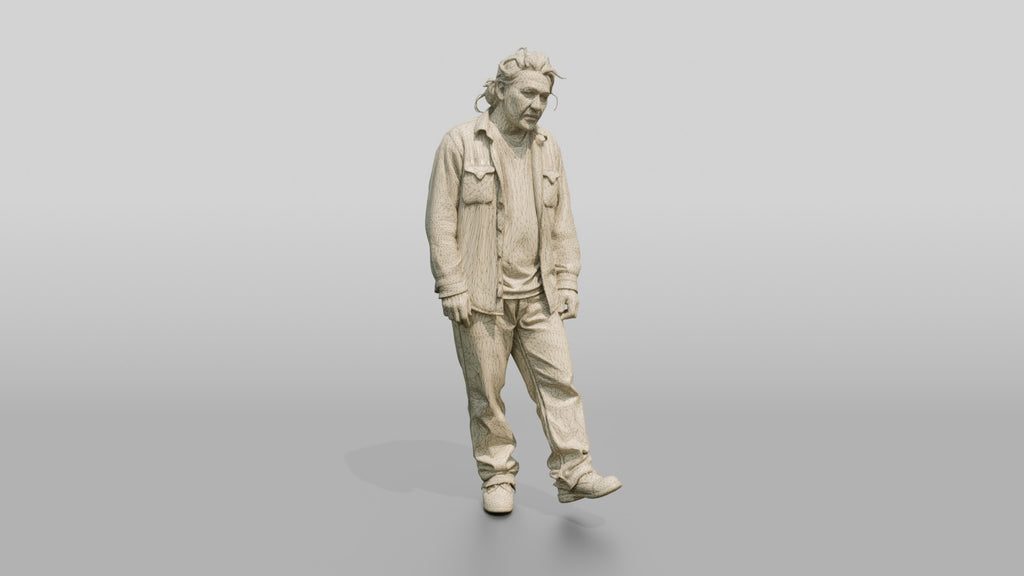 Homeless Man Looking Disheveled and Swaying Slightly