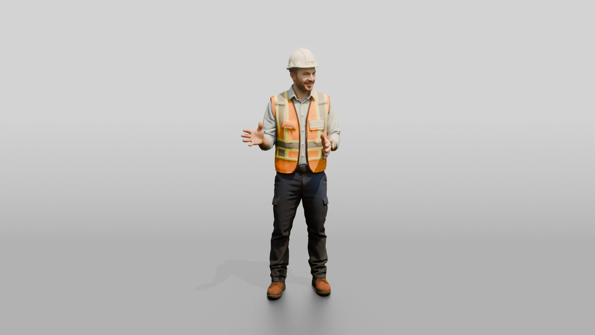 Construction Worker Man 76 - 3D character model, view 1