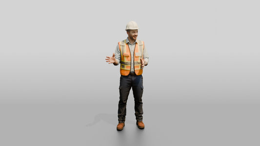 Construction Worker Man 76 - 3D character model, view 1
