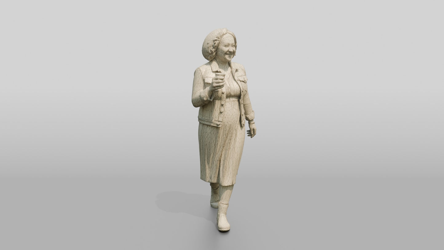 Woman Walking with Coffee Cup