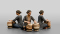 Tabla Player Seated with Twin Drums