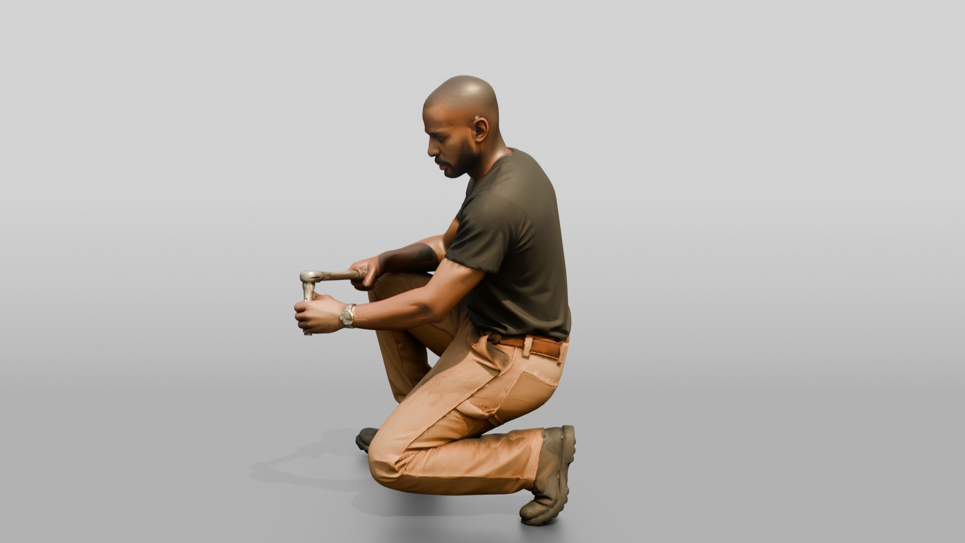 Mechanic Replacing a Brake Pad