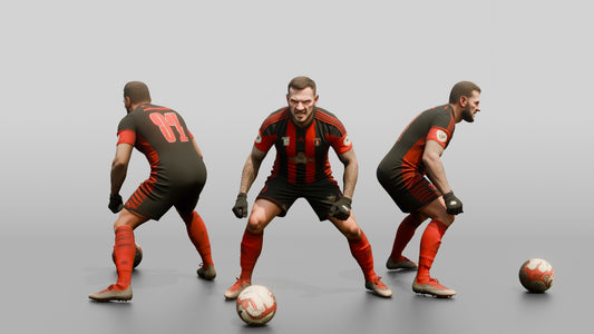 Soccer Player Volley Pass