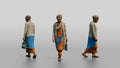 Elderly African Woman in a Colorful Khanga Dress