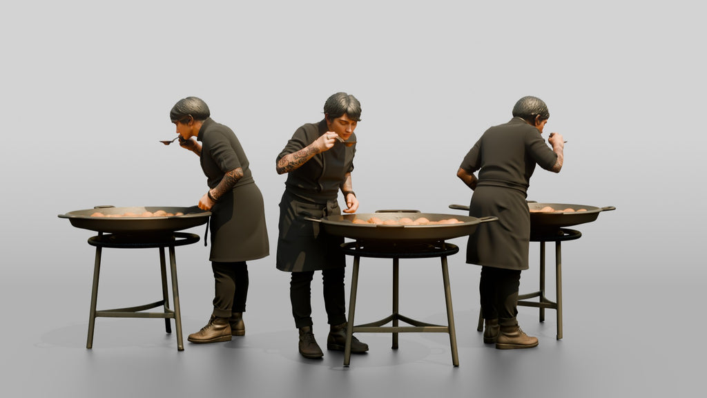 Chef Checking a Paella Pan