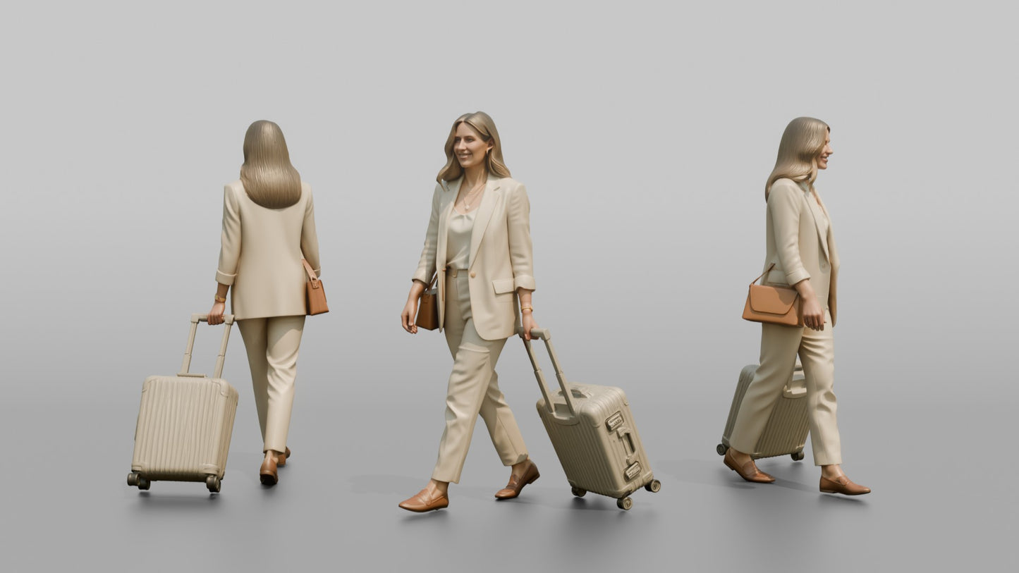Vacationer Wearing Chic White Linen Suit Rolled Up