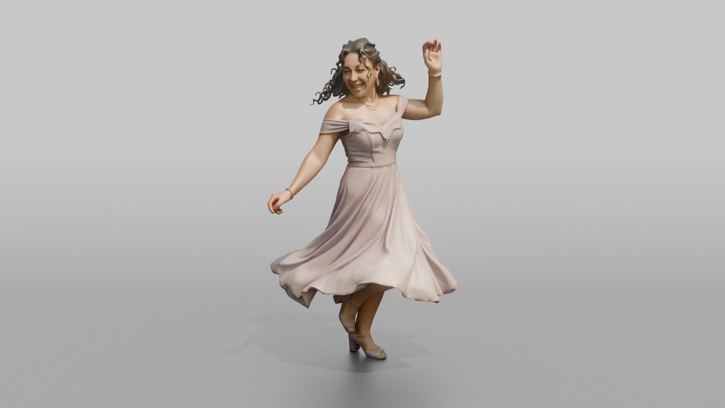 Wedding Guest Doing a Playful Salsa Step