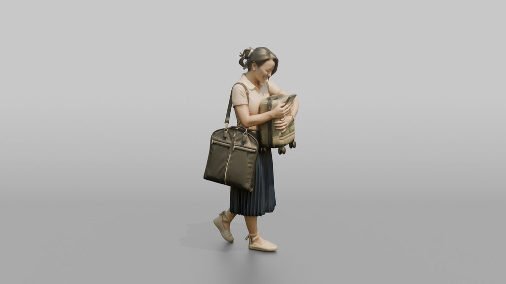 Traveler Hugging Her Carry-On Bag