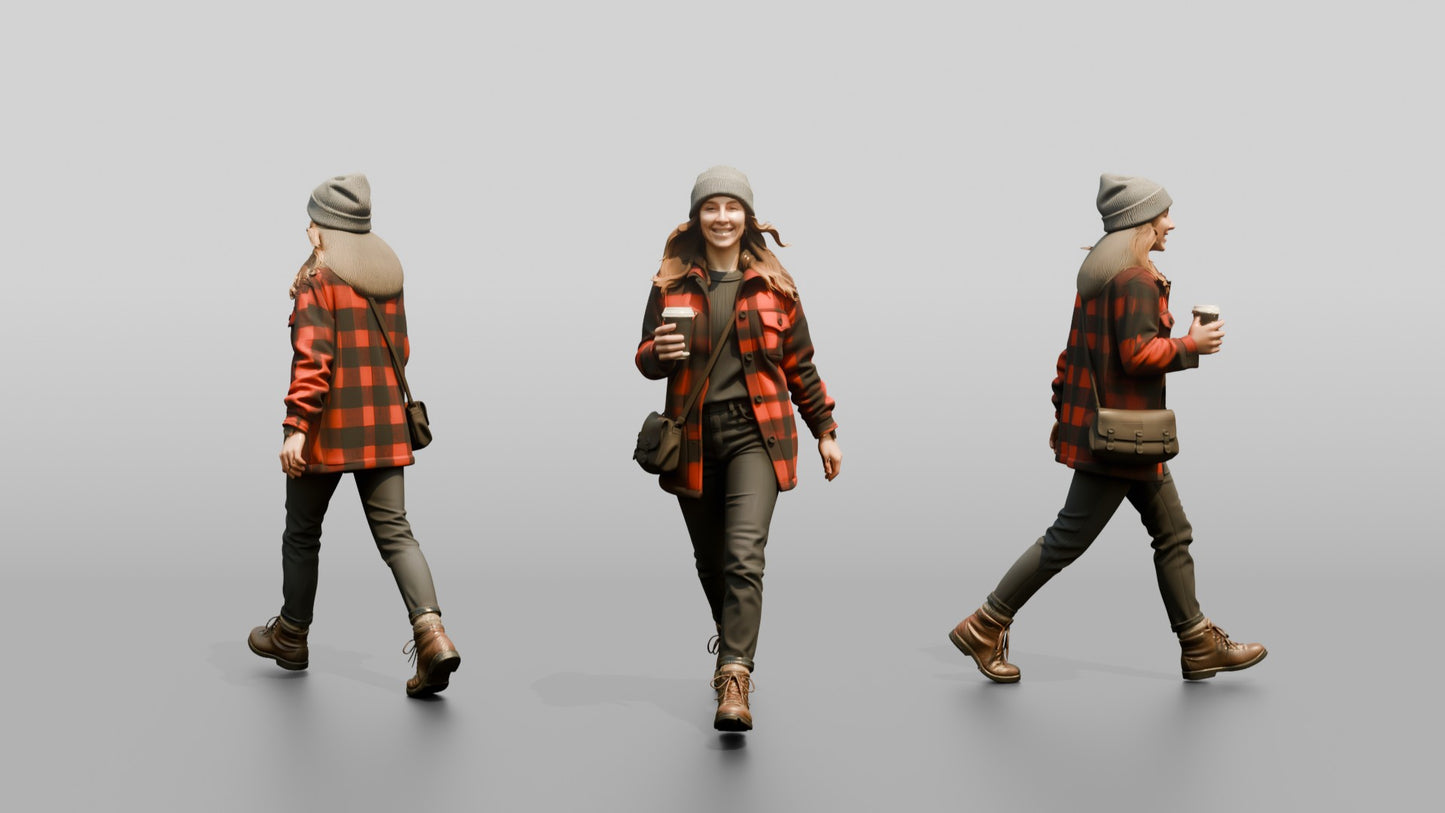 Canadian Woman in Heavy Flannel Coat
