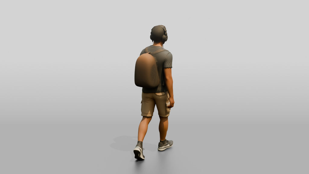 Young Turkish Man Walking with Headphones