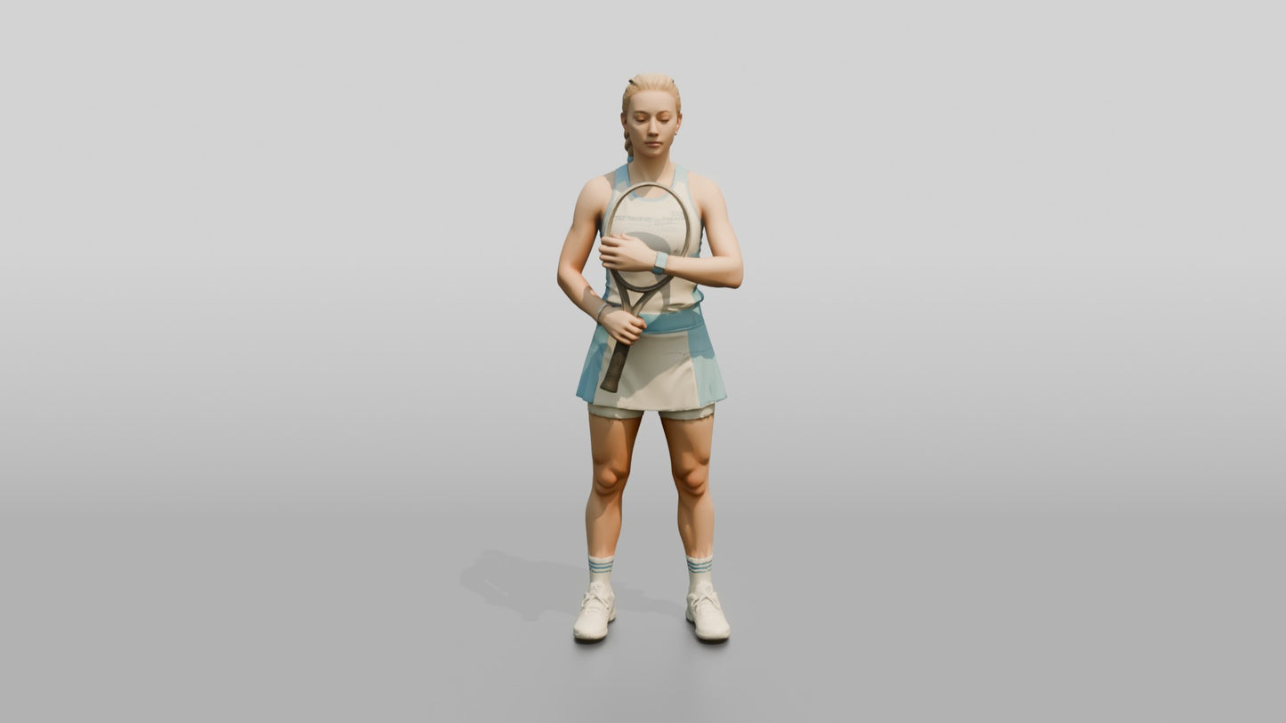 Female Tennis Player in a Calm Pre-Match Moment