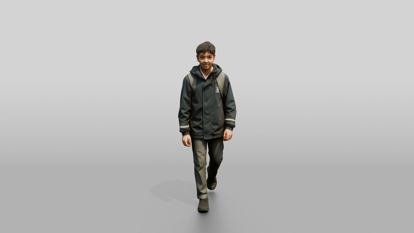 Indian Teen Boy Walking Home from School