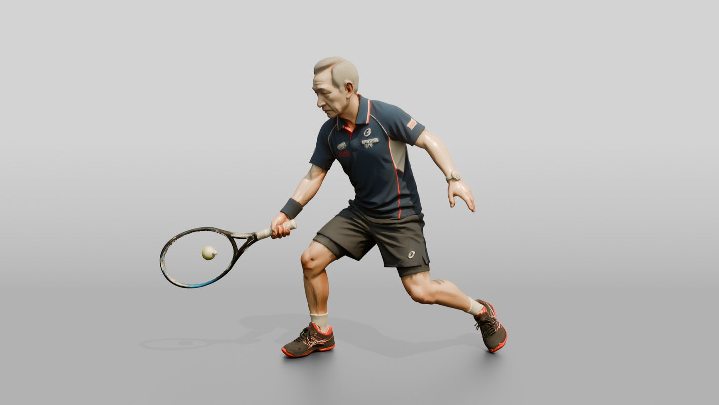 Senior Tennis Player Playing a Delicate Drop Shot