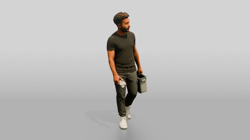 Man Carrying Plastic Crate