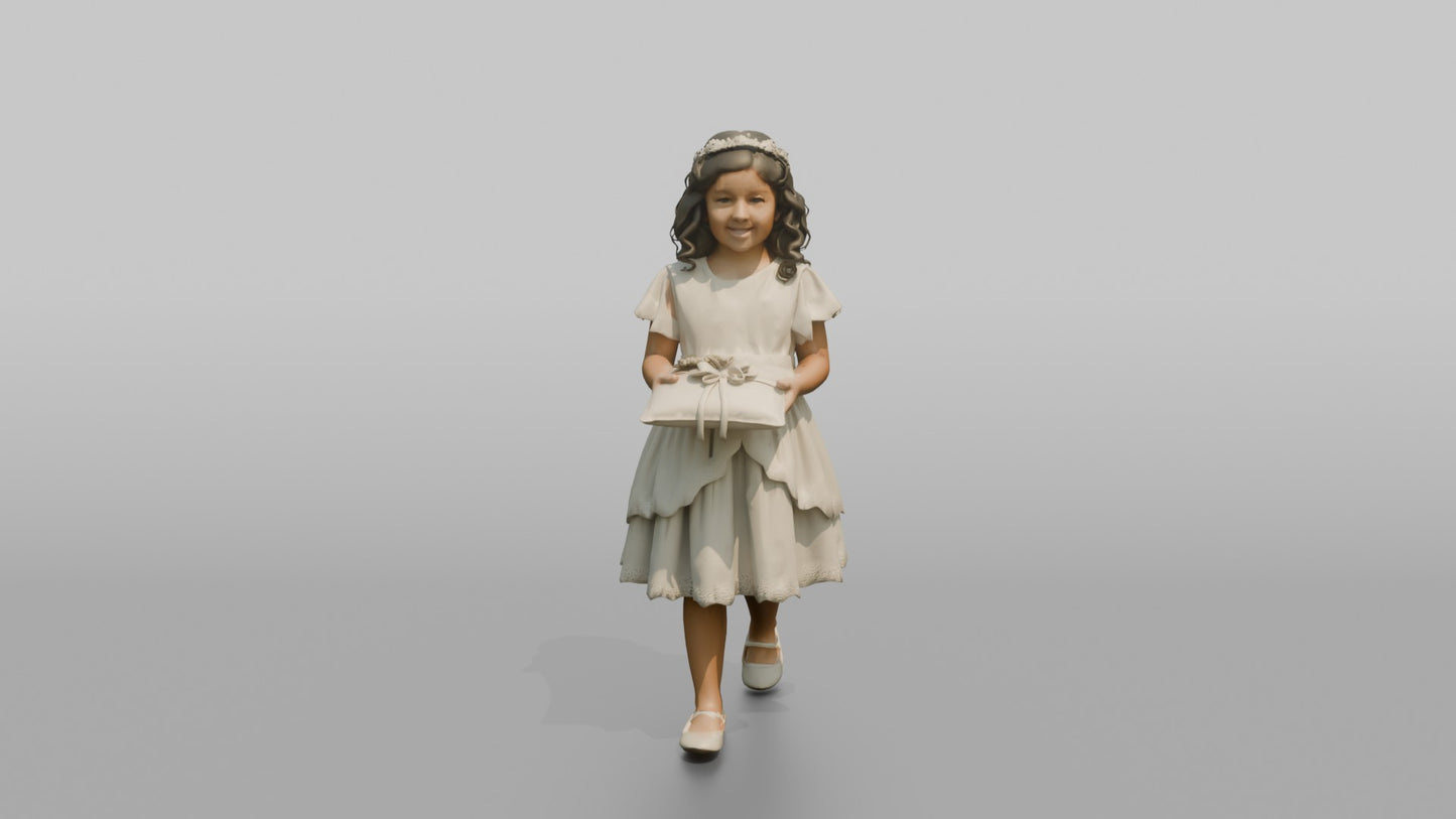 Ring Bearer Girl Carrying a Satin Pillow