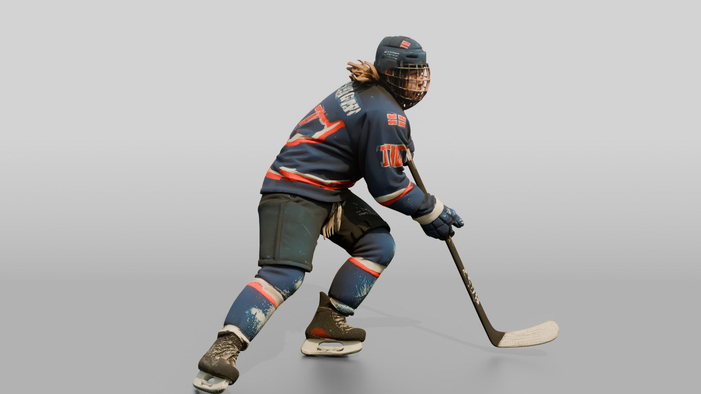 Norwegian Teen Boy Playing Ice Hockey